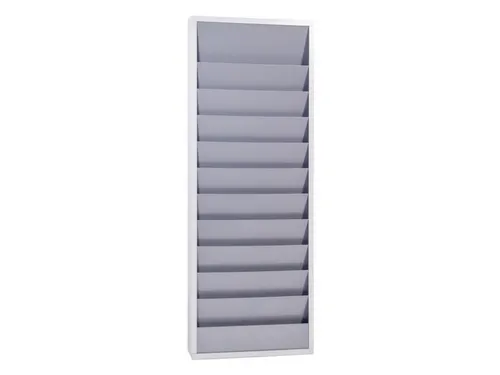orderplanner,20vakken,HxBxD 1278x554x74mm,plank(en) plaatstaal,grijs