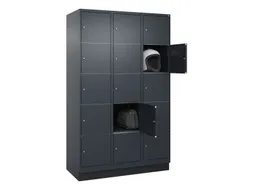 lockerkast,HxBxD 1950x1200x500mm,3x5vakken,vak B 400mm,cil.-slot