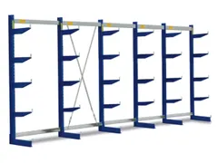 Draagarmstelling 1980x5366x600mm 5etages 1050kg/etage Ral5010