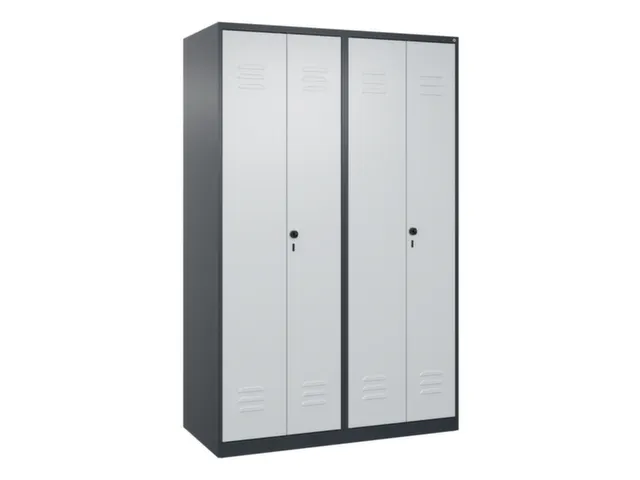 armoire vestiaire noir et blanc HxlxP 1850x1200x500mm 4compart.