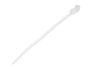 10cm Kabelbinders met montagegat 2mm wit 100 stuks - 1