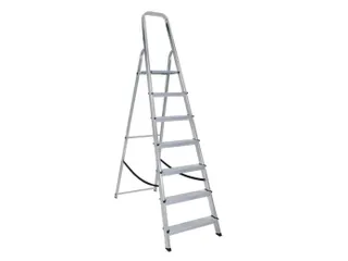aluminium beugelladder eenzijdig 7treden stand H 1 425m aluminium - 2
