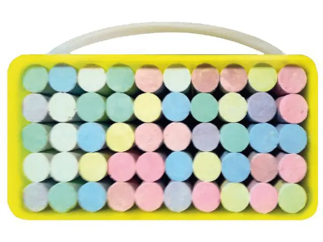 Stoepkrijt Eberhard Faber emmer met 50 krijtjes