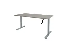 Slinger Bureau Zit-sta Aluminium Poot 160x80cm Blad Licht Grijs