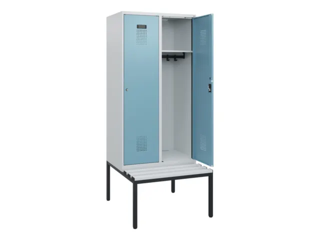 locker met bank,HxBxD 1950x800x815mm,2vak,vak B 400mm,cilinderslot