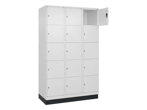 lockerkast,HxBxD 1950x1200x500mm,3x5vakken,vak B 400mm,cil.-slot