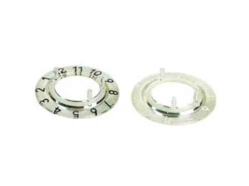 Wijzerplaat Voor 15mm Knop (Transparant - Zwart 11 Cijfers)
