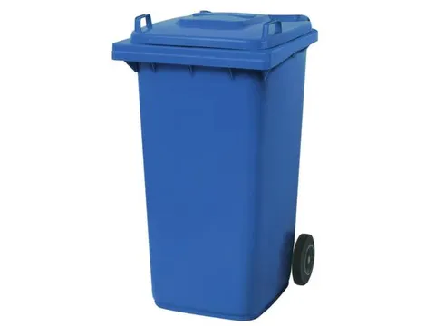 Vuilcontainer PE 240 liter HxBxD 1100x580x740mm met wielen blauw