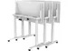 Elektrisch Verstelbaar Verrijdbaar Zit Sta Bureau Frame Wit 110-190cm