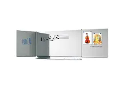 Schoolbord Vijfvlaksbord 100x200cm Schuifmechaniek Wit Emaille