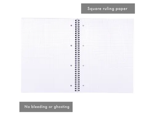 Collegeblok Pukka Pad Jotta A4 ruit 5x5mm 4-gaats 200 pag. 80gr groen