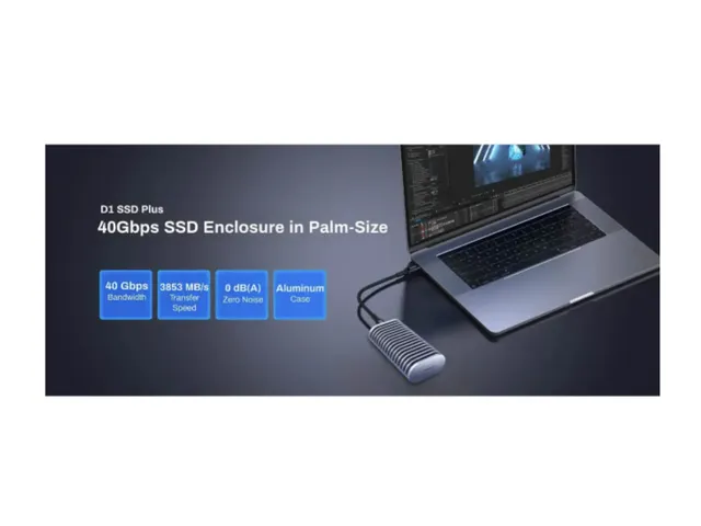 TerraMaster D1 SSD Plus Externe Behuizing voor M.2 SSD USB4 40 Gbps