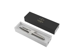 Parker IM Vulpen Stainless Steel CT Finish Medium Blauwe inkt - 5