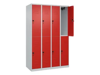 dubbeldekse locker,HxBxD 1850x1200x500mm,4x2vak.,vak B 300mm - 2