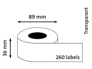 Etiket Dymo 99013 Labelprint Eurolabel 36x89mm Transparant S0722410 - 1