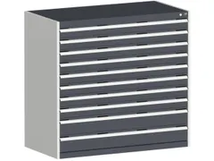 ladekast HxBxD 1200x1300x650mm 10laden RAL7035 front RAL7016