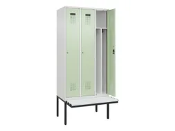 locker met bank,voor scheiding van kleding,HxBxD 2120x900x815mm,3vak