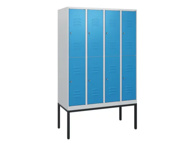 dubbeldekse locker,HxBxD 1950x1200x500mm,4x2vak.,vak B 300mm,cil.-slot