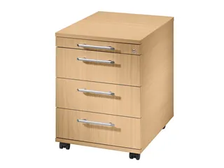 mobiel ladeblok,HxBxD 590x428x580mm,4lade(n),cil.-slot,romp beuken - 1