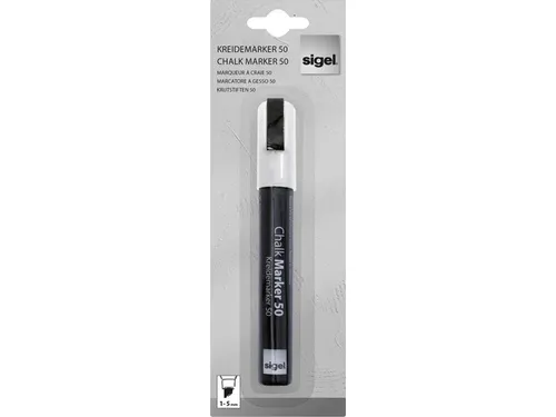 Krijtstift Sigel 1stuk wit wig punt 1-5 mm