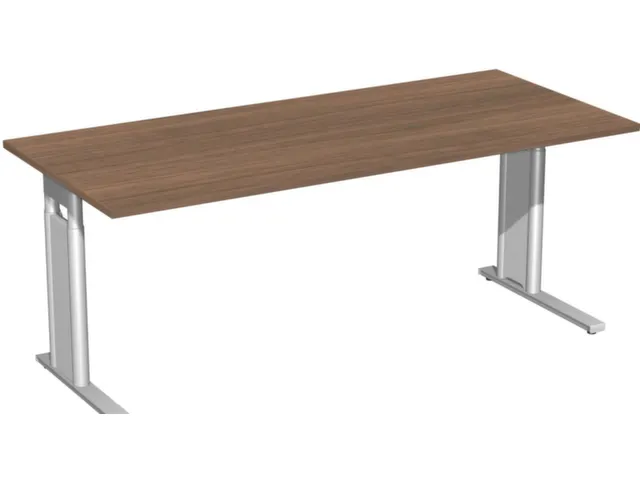 In hoogte verstelbaar bureau,HxBxD 680-820x1800x800mm,blad notenboom