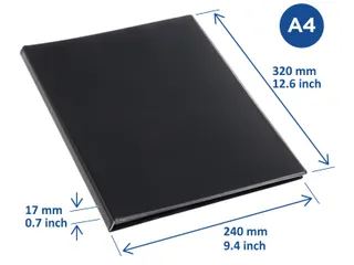 Showmap Rillstab A4 RI99439 30 Tassen Zwart met transparant insteekvak - 3