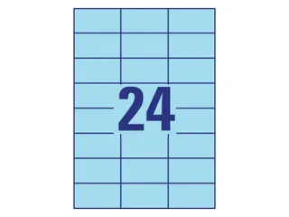 Gekleurd Etiket Avery Zweckform 70x37mm Blauw 2400 stuks - 3