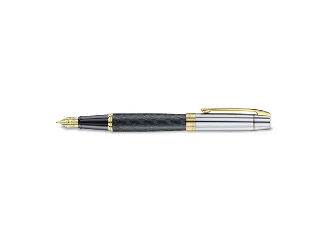Vulpen Sheaffer 300 E9347 M Engraved matt black shiny chrome cap