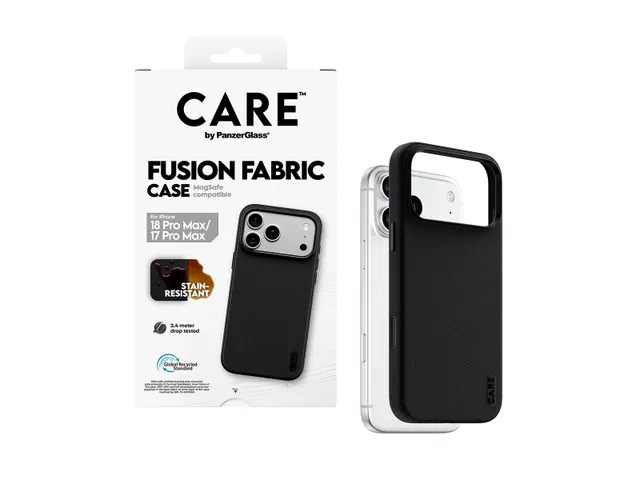 PanzerGlass CARE by Fusion Fabric Case Black w. MagSafe iPhone 1