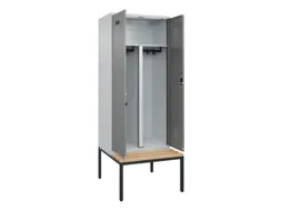 PBM-locker met bank,HxBxD 2120x800x815mm,2vak,vak B 400mm