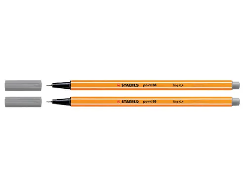 Fineliner STABILO point 88/96 donker grijs 0.4mm