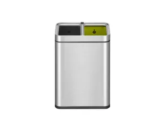 Afvalbak EKO Laguna Slim met inwerpopening 2x10 liter RVS - 2