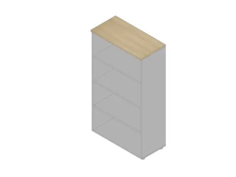 kantoorstelling HxBxD 1600x900x450mm 4 OH 3xhouten vloer aluminium eik