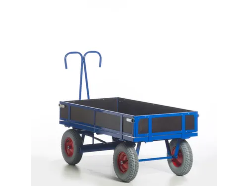 Handtrekwagen 4 Wielen 1000kg 1560x760mm Houten Wanden Luchtbanden