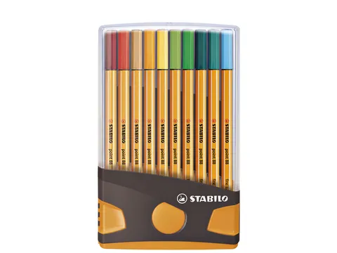 Fineliner STABILO Point 88/20 ColorParade étui orange/anthracite 20 p