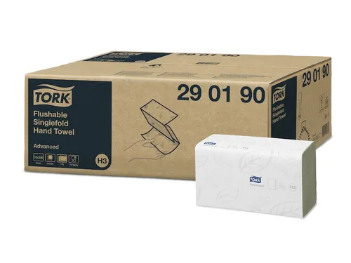 Tork 290190 H3 oplosbare Handdoek Advanced ZigZag 2-laags Wit 15x250v