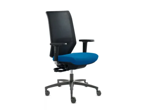 Dauphin Bureaustoel, rugleuning met netbekleding blauw