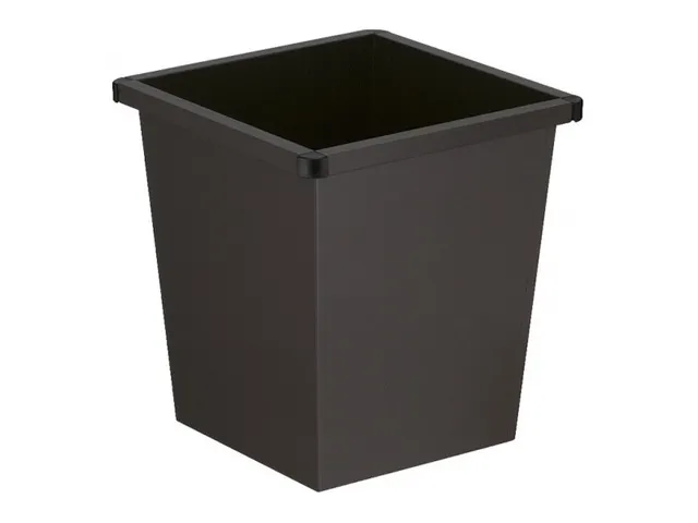 Vierkant Tapse Papierbak Metaal 27 Liter Zwart