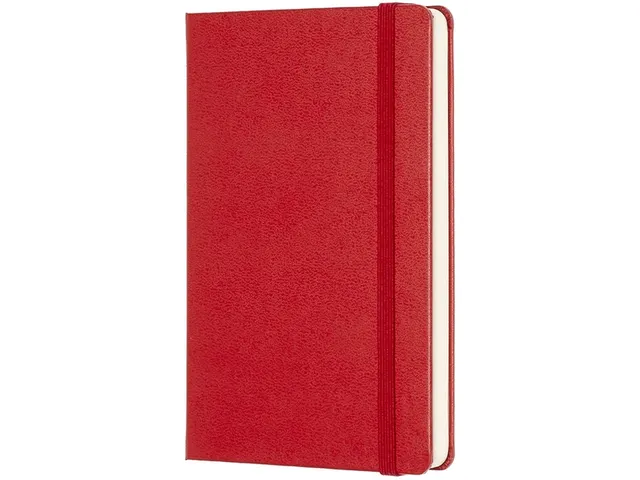 Notitieboek Moleskine pocket 90x140mm blanco hard cover scarlet red