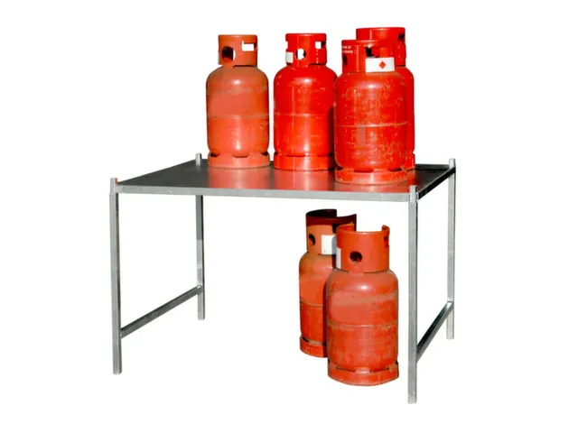 onderstel v. gasflessen,v. gasfles tot 11kg,HxBxD 850x1300x1000mm