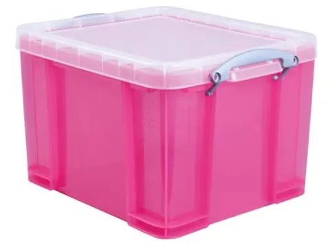 Transparante Opbergdoos 35 Liter Roze