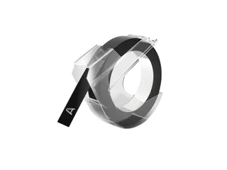 Labeltape Dymo rol 9mmx3M glossy vinyl prof zwart 520109 - 1