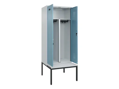 PBM-locker met bank,HxBxD 2120x800x815mm,2vak,vak B 400mm