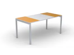 bureau HxBxD 750x1600x800mm blad oranje/wit rechthoekig 4-voeten wit