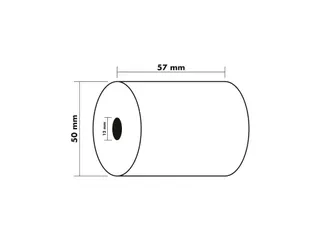 Rekenmachine Papierrol 57x50x12x20 1 laag offset extra wit 60g/m2 Wit - 6