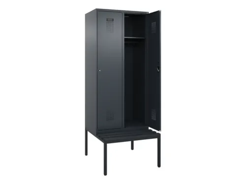 locker met bank,HxBxD 2120x800x815mm,2vak,vak B 400mm,cilinderslot