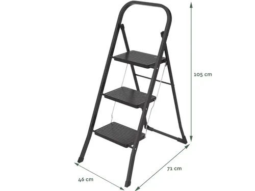 Huishoudtrap BRASQ 3 treden SL300 zwart