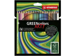 Kleurpotloden STABILO 6019 GREENcolors Arty assorti etui à 24 stuks
