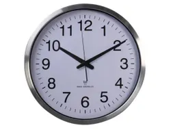 Aluminium Wandklok Ø50cm Radio controlled cijferaanduiding Zilver