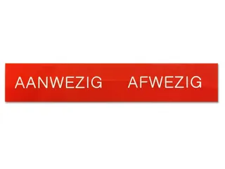 Kopstrook Aanwezig Afwezig Rood Voor Menoor Bma Borden - 1